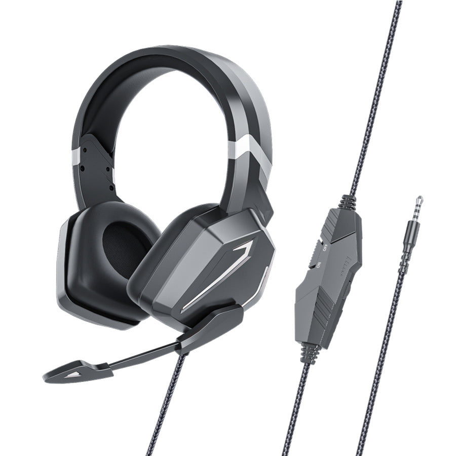 445054473-5 - if you not in need of a pair of headphones with USB support and just need a 3.5m jack support then here you will find just that in this image a grey color style good for gaming. 