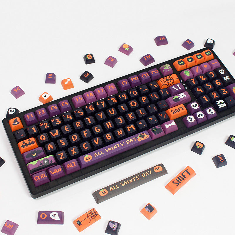 Halloween XDA Keycap Set – Heat Transfer Print | Fits 75/87/98/104/108 Key Mechanical Keyboards Dropshipman
