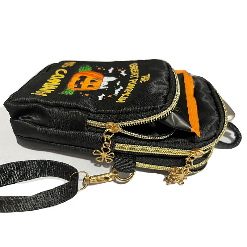 Halloween Pumpkin Mini Crossbody Bag – Cute Phone Wallet Shoulder Bag for Kids & Women Dropshipman