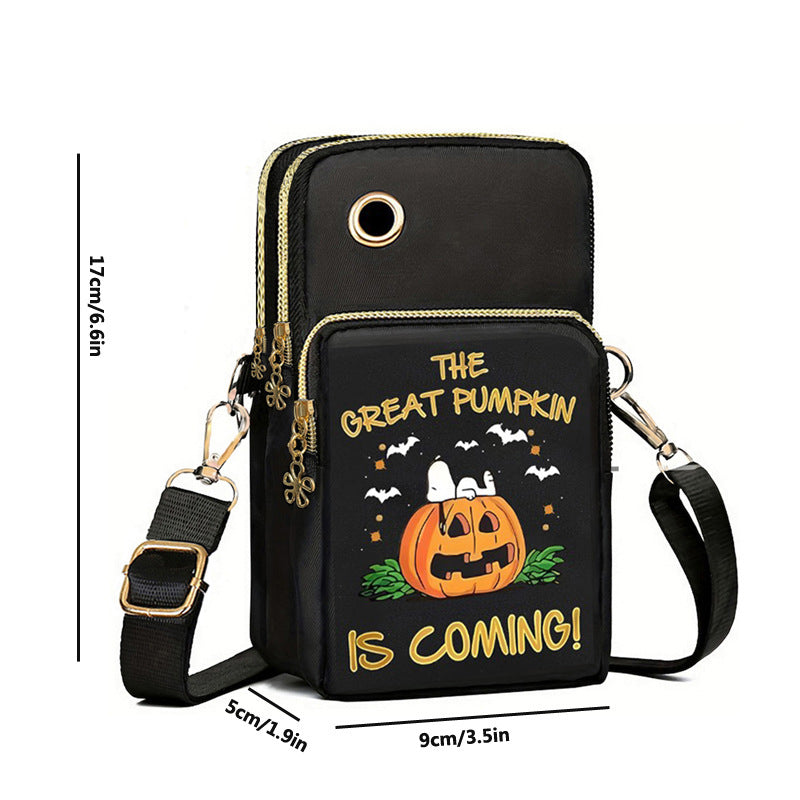 Halloween Pumpkin Mini Crossbody Bag – Cute Phone Wallet Shoulder Bag for Kids & Women Dropshipman