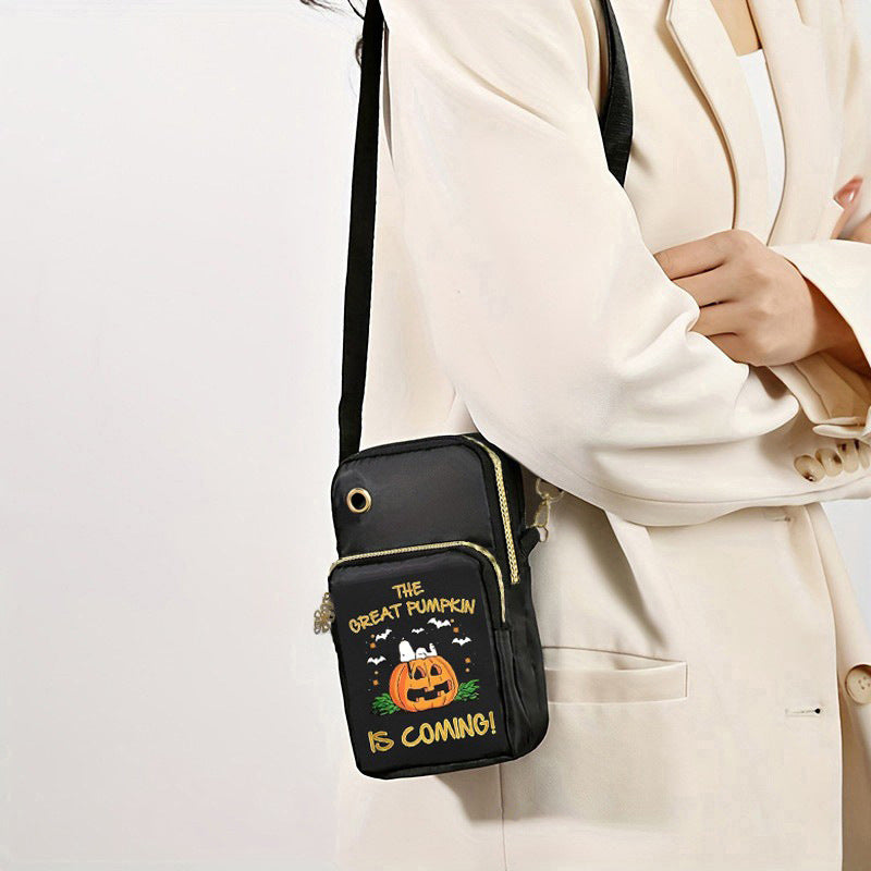 Halloween Pumpkin Mini Crossbody Bag – Cute Phone Wallet Shoulder Bag for Kids & Women Dropshipman