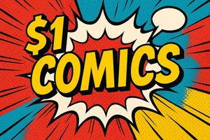 Picture with the words "$1 Comics"
