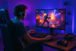 playing video games