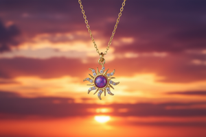 Sun Pendant Necklace – Sunset Background