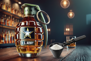 Grenade Whiskey Bottle + Measuring Spoon Funnel Bundle